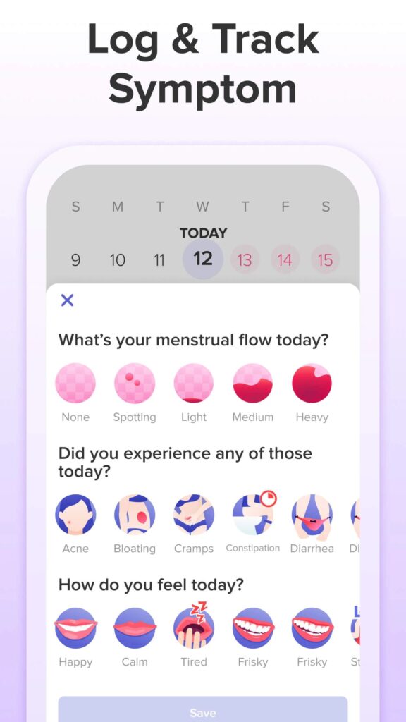 Glow by eve symptom tracker