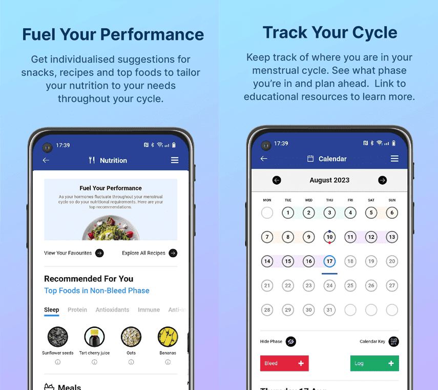 FitrWoman app - Nutrition planner and cycle calendar