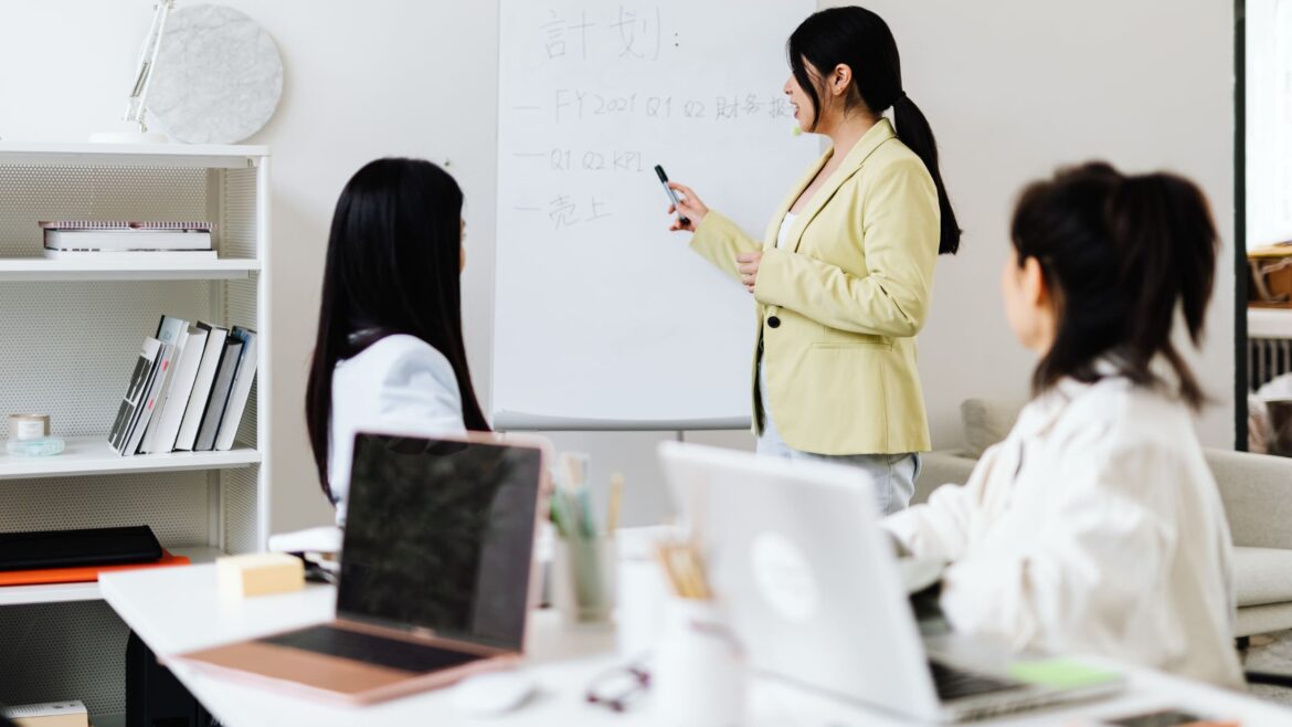 woman leading the team